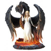 Figurine La fée et le dragon de feu 25 cm