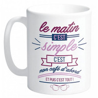 Mug MON CAFÉ D'ABORD collection Mugs petits messages Prose-café