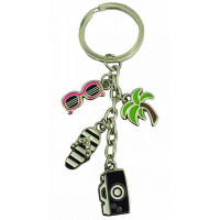 Porte clés Breloques VACANCES porte-clé métal