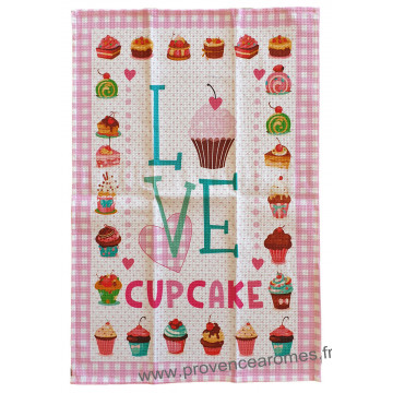 Torchon LOVE CUPCAKE