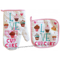 Gant et manique LOVE CUPCAKE