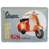 Plaque métal VESPA GS 150 cc 20 x15 cm déco rétro vintage