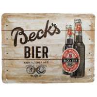Plaque métal Beck's BIER 20 x 15 cm déco rétro vintage