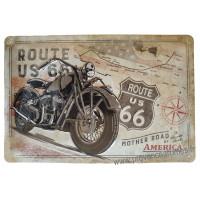 Plaque métal Route 66 The mother Road 30 x 20 cm déco rétro vintage