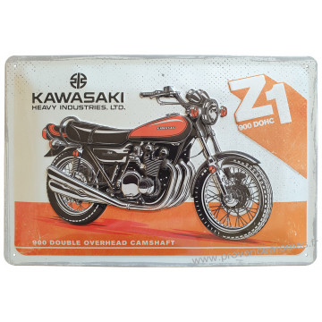 Plaque métal KAWASAKI Z1 900 DOHC 30 x 20 cm déco rétro vintage