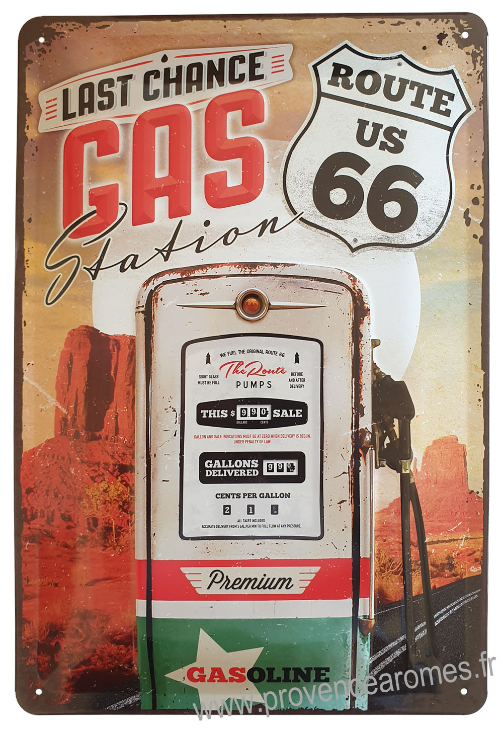 Plaque Acier Decoration 30 X 20 Vintage Route 66 - n°1 - Décoration