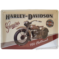 Plaque métal Harley Davidson 750 flathead 30 x 20 cm déco rétro vintage