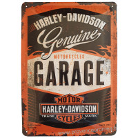 Plaque métal Harley Davidson Genuine garage 30 x 20 cm déco rétro vintage