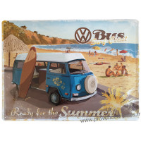 Plaque métal Volkswagen Bus Surf Coast 40 x 30 cm déco rétro vintage