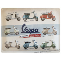 Plaque métal VESPA a small car on Two Wheels 40 x 30 cm déco rétro vintage