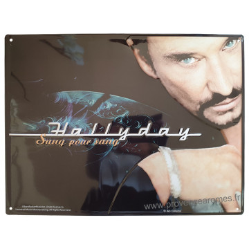 Plaque métal Johnny Hallyday Sang pour sang 40 x 30 cm déco rétro vintage
