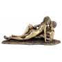 Statuette LES AMANTS allongés 12 cm effet bronze