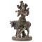 Statuette KRISHNA ET LA VACHE 26 cm effet bronze