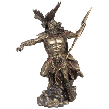 Statuette ZEUS 50 cm effet bronze