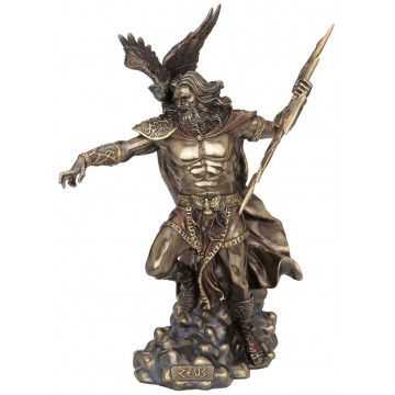 Statuette ZEUS 50 cm effet bronze