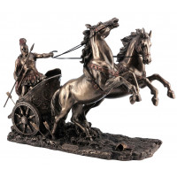 Statuette CHAR ROMAIN 25 cm effet bronze