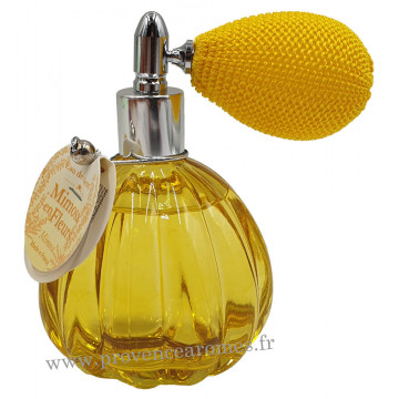Eau de toilette MIMOSA EN FLEURS 60 ml flacon facettes rétro avec poire Esprit Provence