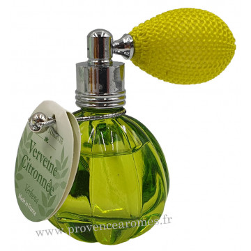 Eau de toilette VERVEINE CITRONNÉE 10 ml flacon facettes rétro avec poire Esprit Provence