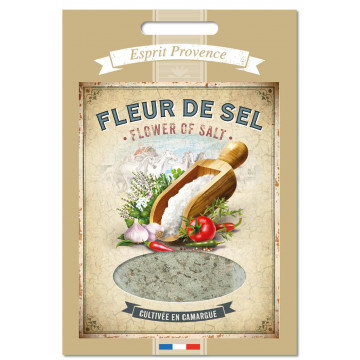 Fleur de Sel de Camargue 60 gr Recharge pour Boîte saupoudreur déco rétro Esprit Provence