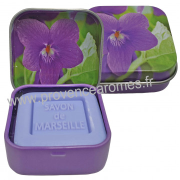 Boîte et savon d'invité Violette déco violettes Esprit Provence