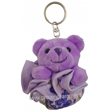 Porte-clés Ourson pochon fleurs de Lavandin de Provence modèle 2 Esprit Provence