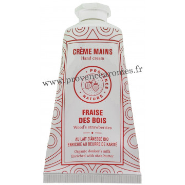 Crème mains Fraise des bois au LAIT D'ÂNESSE Bio 50 ml
