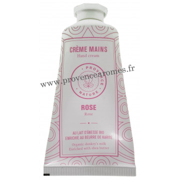 Crème mains Rose au LAIT D'ÂNESSE Bio 50 ml