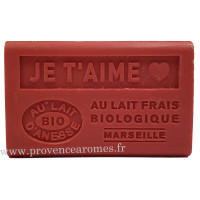 Savon JE T'AIME au lait d'ânesse frais Bio 125 gr