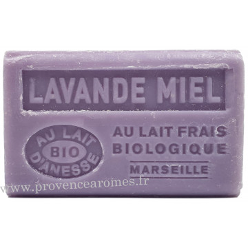 Savon Lavande Miel au lait d'ânesse frais Bio 125 gr