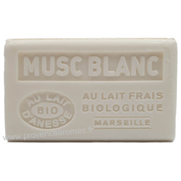 Savon Musc Blanc au lait d'ânesse frais Bio 125 gr