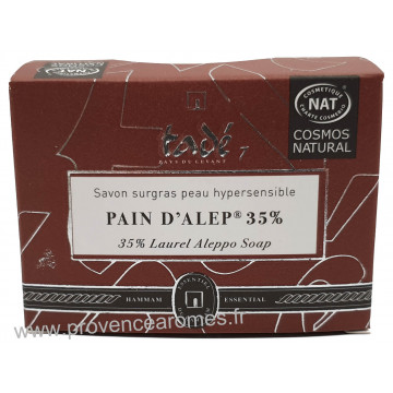 SAVON D'ALEP 35 % LAURIER Tadé 190 g CERTIFIÉ COSMOS NATURAL