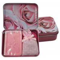 Boîte savon 60 g Rose et sachet de lavande déco roses Esprit Provence