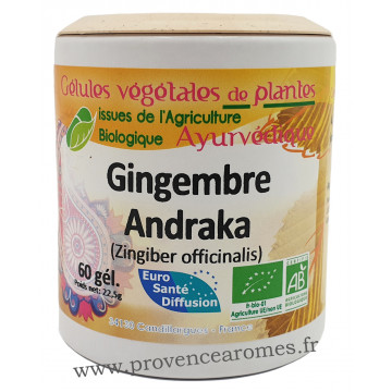 GINGEMBRE BIO 60 gélules végétales Phytofrance Euro Santé Diffusion