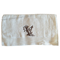 Serviette 50 x 100 brodée personnalisée initiale lettre 