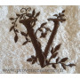 Serviette 50 x 100 brodée personnalisée initiale lettre V