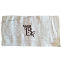 Serviette 50 x 100 brodée personnalisée initiale lettre 