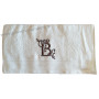 Serviette 50 x 100 brodée personnalisée initiale lettre 