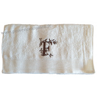 Serviette 50 x 100 brodée personnalisée initiale lettre F