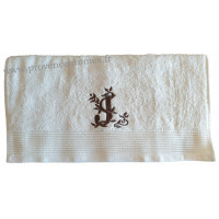 Serviette 50 x 100 brodée personnalisée initiale lettre J 