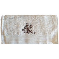 Serviette 50 x 100 brodée personnalisée initiale lettre 