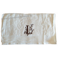 Serviette 50 x 100 brodée personnalisée initiale lettre 