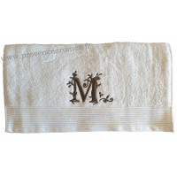 Serviette 50 x 100 brodée personnalisée initiale lettre 