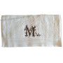 Serviette 50 x 100 brodée personnalisée initiale lettre 