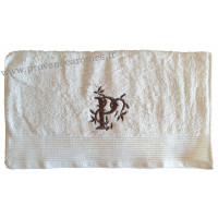 Serviette 50 x 100 brodée personnalisée initiale lettre 