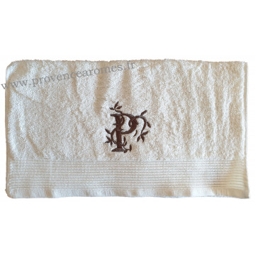 Serviette 50 x 100 brodée personnalisée initiale lettre P