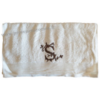 Serviette 50 x 100 brodée personnalisée initiale lettre 