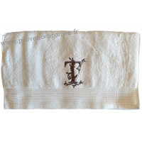 Serviette 50 x 100 brodée personnalisée initiale lettre 