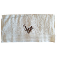 Serviette 50 x 100 brodée personnalisée initiale lettre W