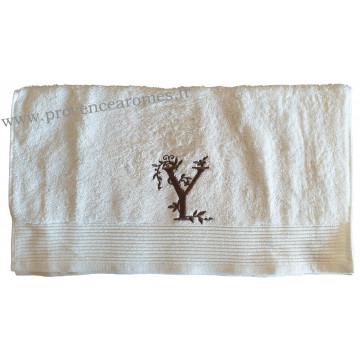 Serviette 50 x 100 brodée personnalisée initiale lettre Y 