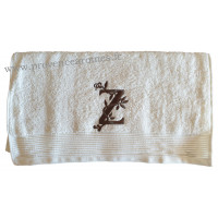 Serviette 50 x 100 brodée personnalisée initiale lettre 